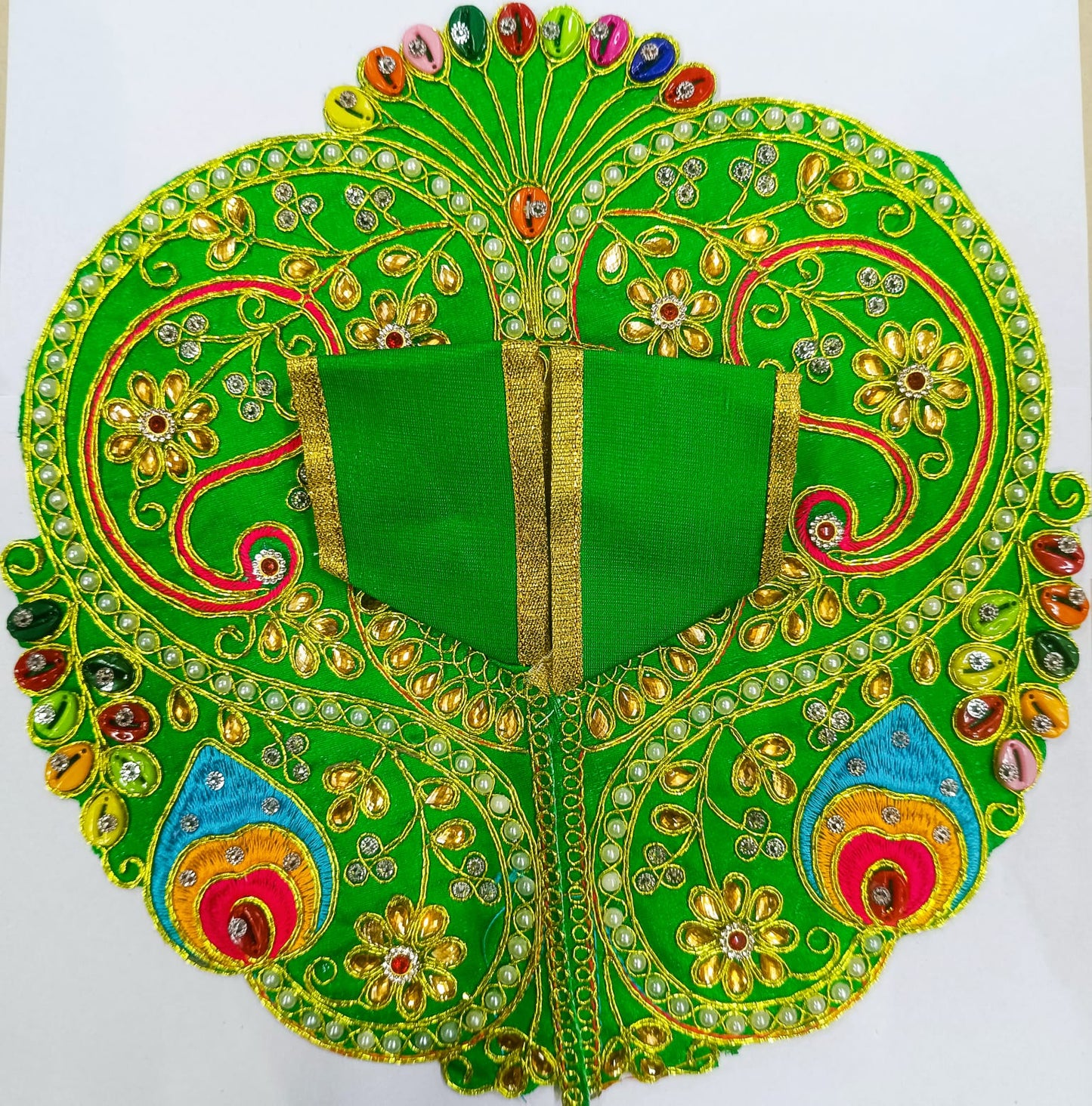 Divine Peacock Poshak in Emerald Green