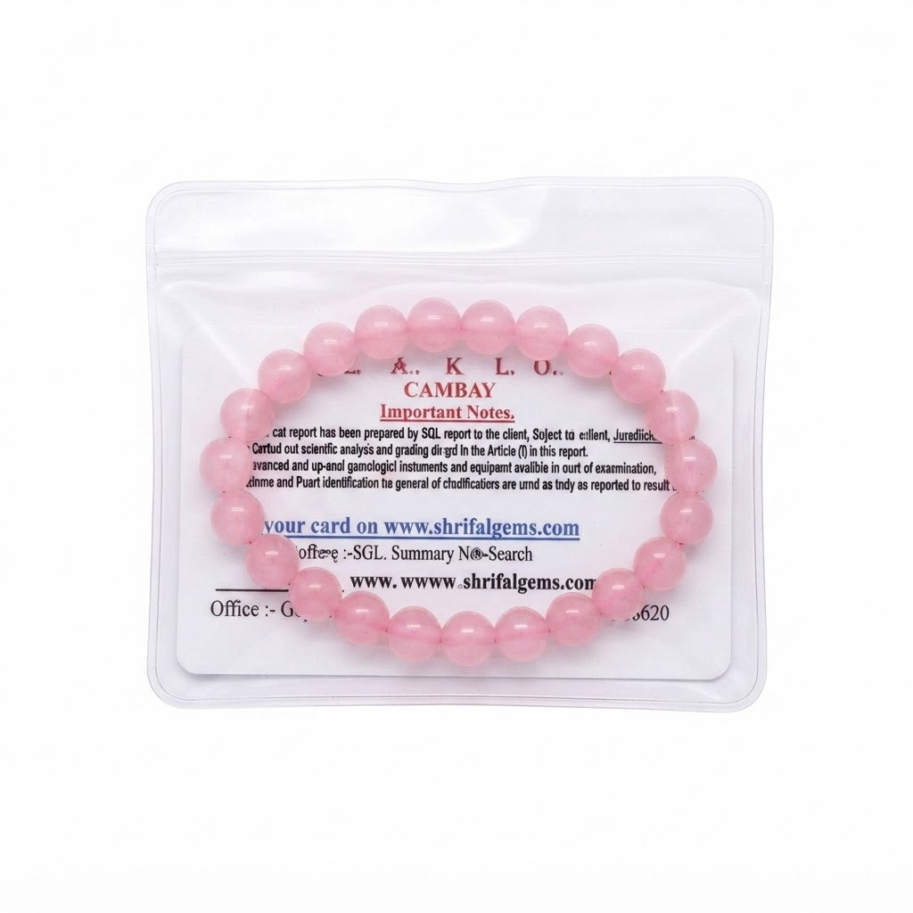 Natural Rose Quartz Bracelet – Genuine Pink Crystal Love & Harmony Gemstone Stretch Bracelet