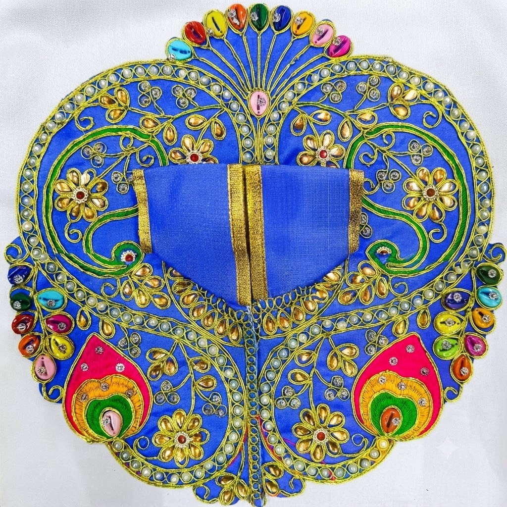 Shankh Shringar Poshak Peacock Blue for Laddu Gopal