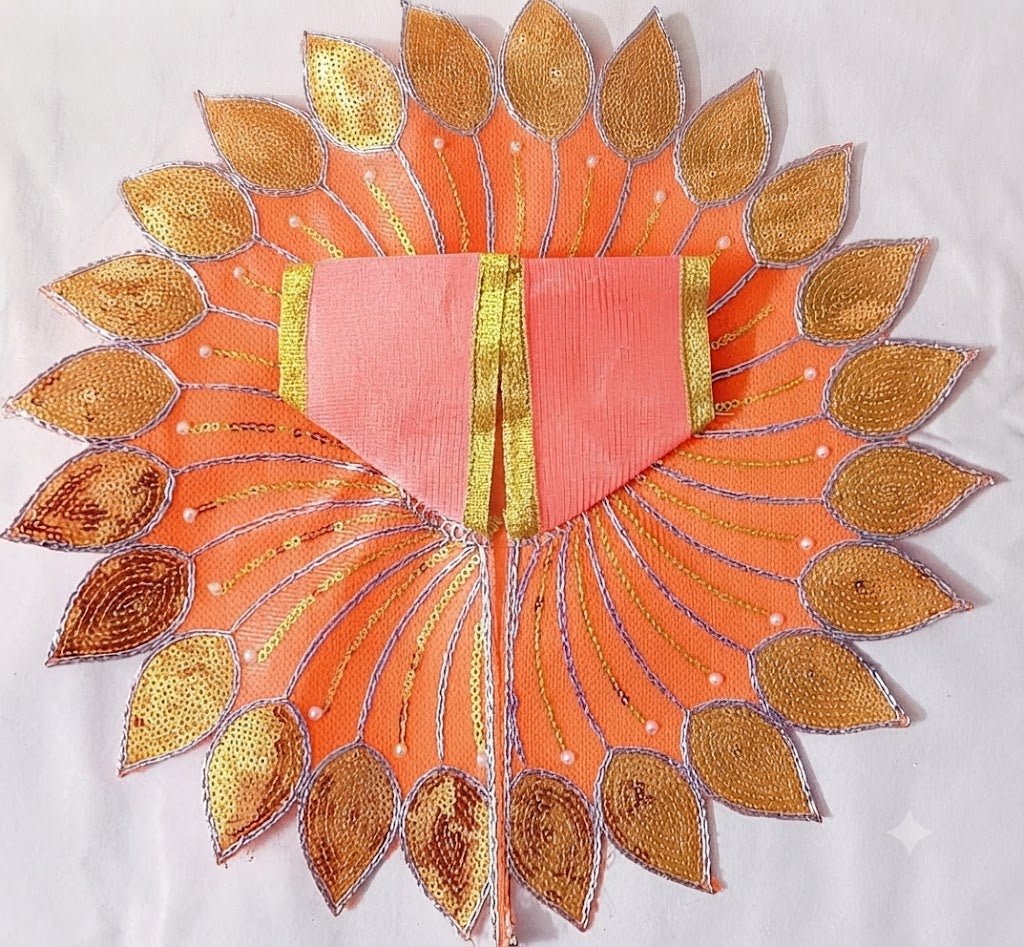 Swarna Patrika Poshak Kesari Orange for Laddu Gopal