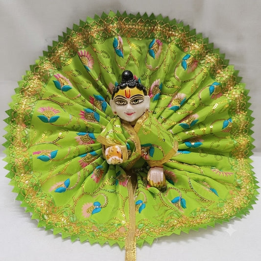 Phoolwari Designer Poshak Yamuna Green (Green) for Laddu Gopal