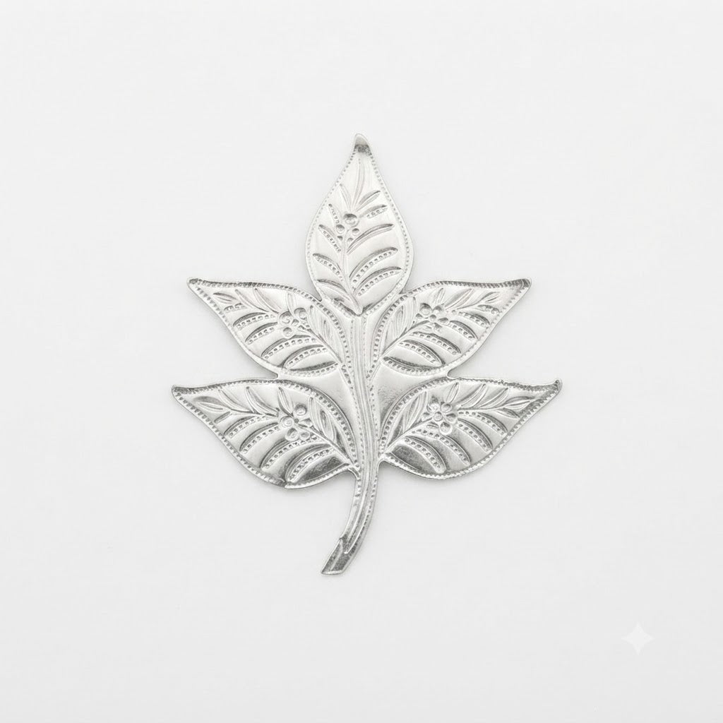 Traditional Silver-Plated Bilva Patra (Bel Leaf) for Pooja and Offerings