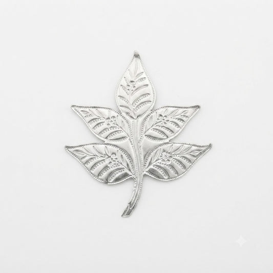Traditional Silver-Plated Bilva Patra (Bel Leaf) for Pooja and Offerings