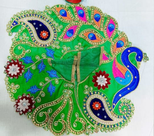 Emerald Peacock Designer Laddu Gopal Dress