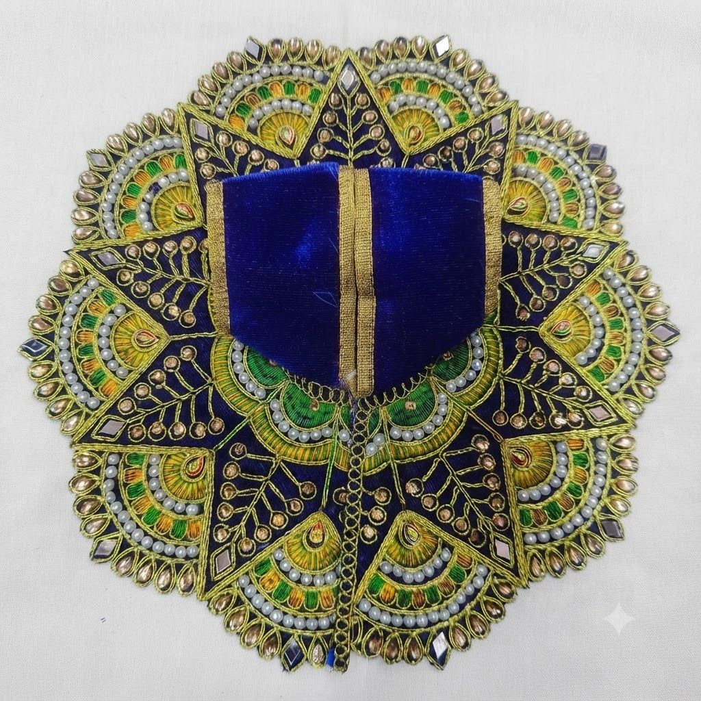 Rajkamal Designer Poshak Peacock Blue for Laddu Gopal