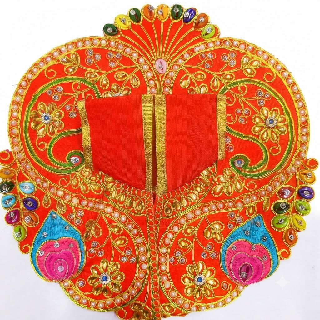 Shankh Shringar Poshak Vrindavan Red for Laddu Gopal