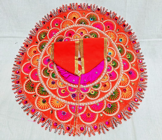 Radha Orange Mor Pearl Shringar Poshak