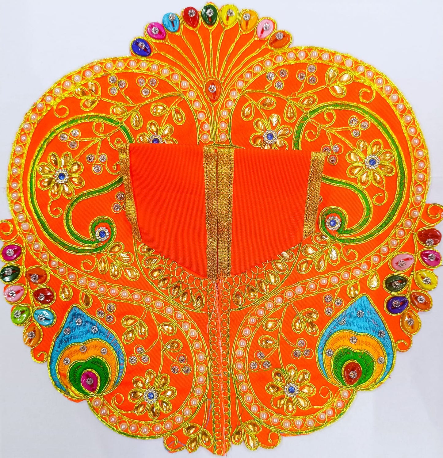 Radiant Peacock Poshak in Sacred Orange