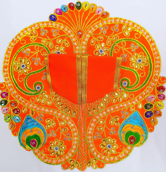 Radiant Peacock Poshak in Sacred Orange