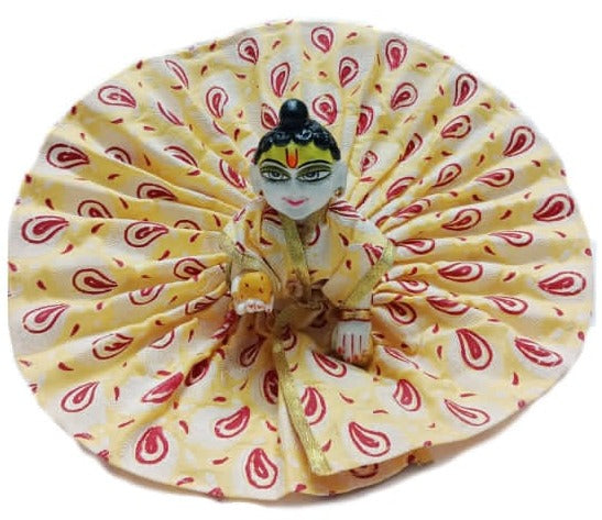 Traditional Cream Printed Laddu Gopal Dress