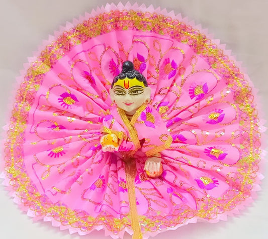Traditional Laddu Gopal Fancy Poshak – Pink Premium Shringar Wear
