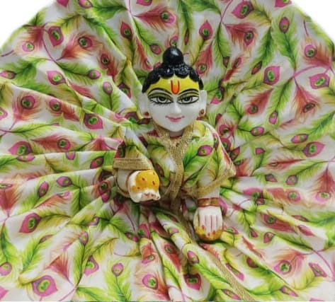 Vrindavan Green Peacock Feather Laddu Gopal Dress