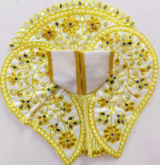 White Pearl Embroidered Laddu Gopal Poshak