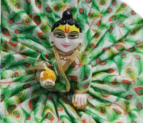 Yamuna Green Peacock Feather Laddu Gopal Dress